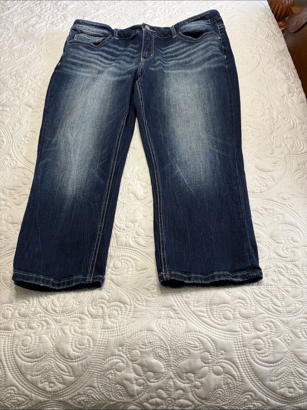 BKE Dark Blue Ankle Crop Jeans